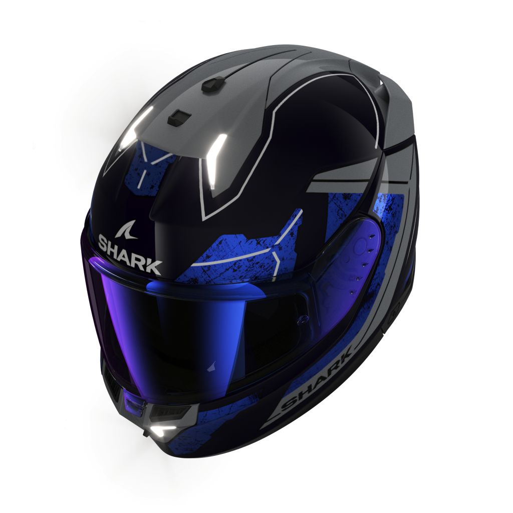 SHARK Skwal I3 HELLCAT Casco Moto Integrale Con Luci LED E Stop, Schermo Fumé Incluso, Omologazione ECE 22.06, Taglia M (57/58cm)